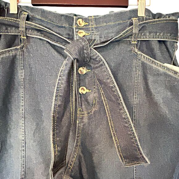 NWT TIME AND TRU Women’s Wide Leg Button Fly High Rise Pockets Elastic Waist 20 - Picture 6 of 15